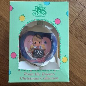 Precious Moments 1996 Peace On Earth Anyway Angel Glass Ball Christmas Ornament